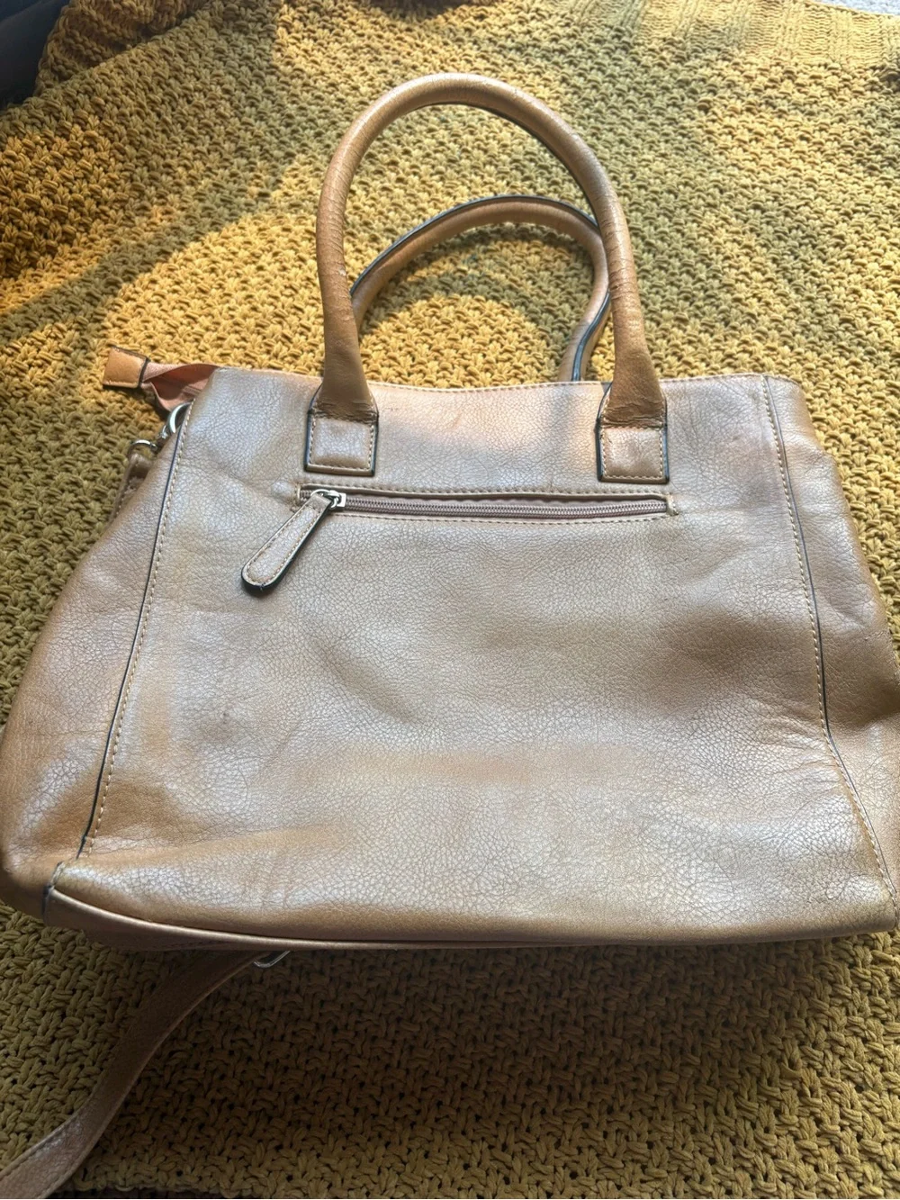 Rimen & Co Taupe Satchel Crossbody Bag Top Handle Y2K Office Purse